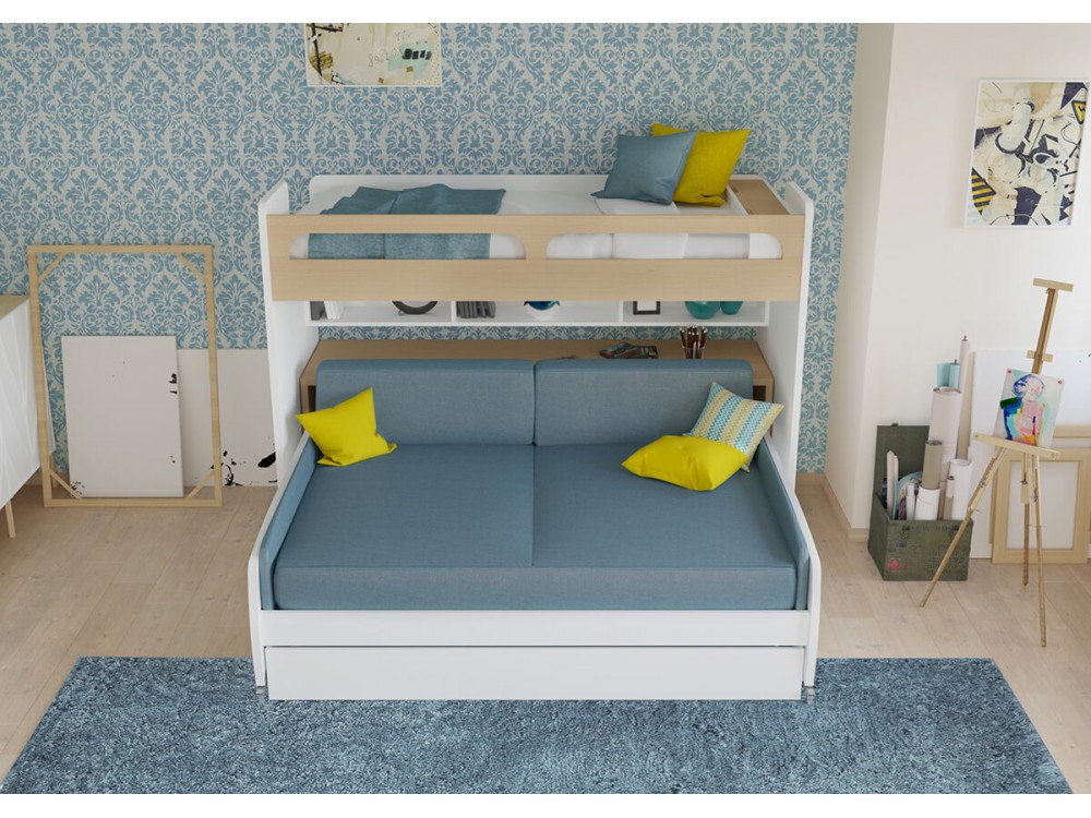 l shaped twin beds with trundle