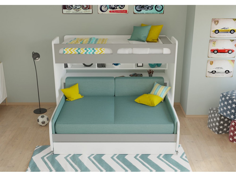 l shaped twin beds with trundle